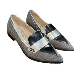 Boden Gray Leather Fabric Driving Shoes Loafers Flats Sz 37
